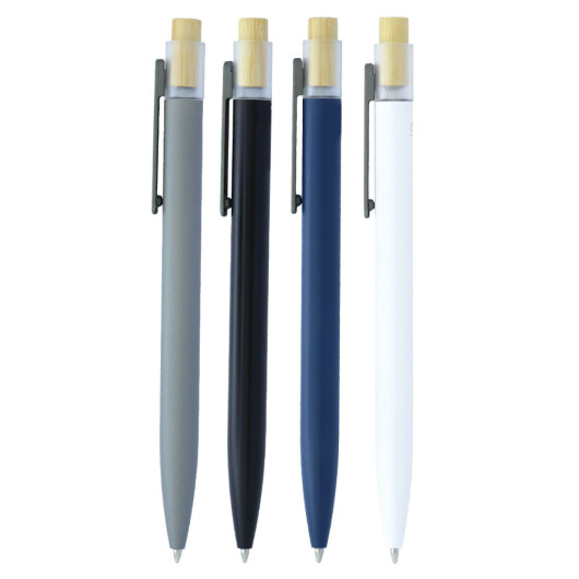 Recycled Aluminium Pens With Bamboo Clicker Group Colours